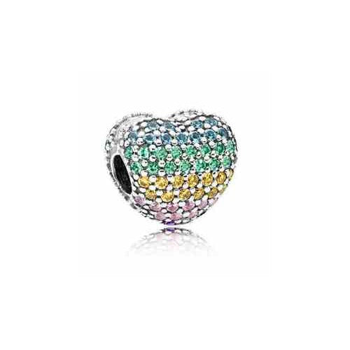 Charm Corazón Arcoíris Brillante