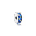 Clip Charm Corazones con Circonitas Azules