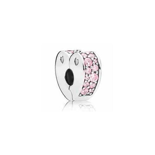 Clip Pavé Corazón Rosa