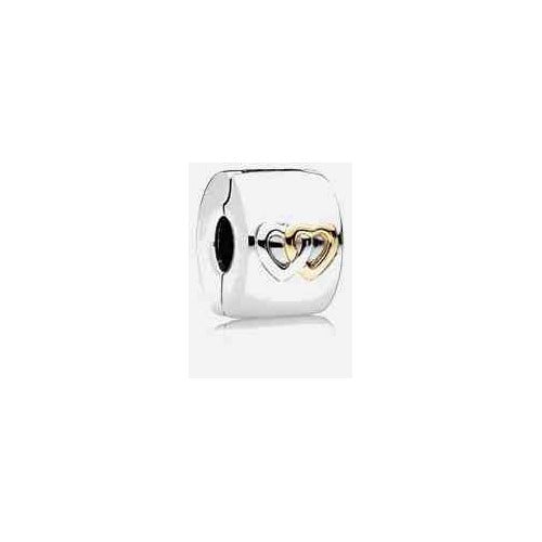 Clip Corazones Entrelazados Plata