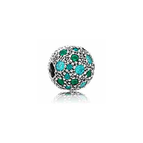Charm Clip Esfera Diseño Botánico tipo Esmeralda y tipo Turquesa