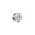 Charm Corazones Rosados y Flores plateado