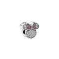 Charm Minnie Mouse con Lazo Rosa y Circonitas Cúbicas