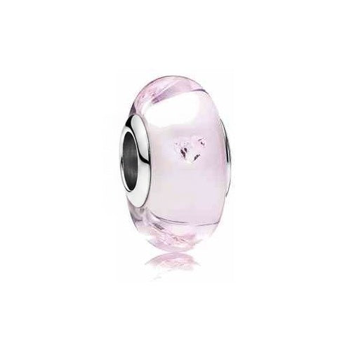 Charm Separador Cristal Corazón Rosa
