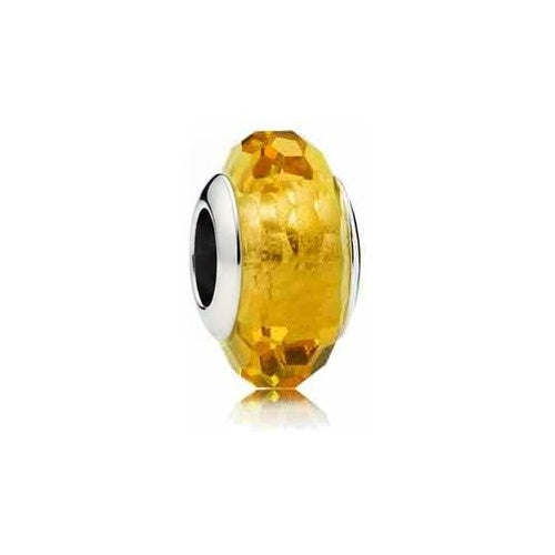 Charm Separador Cristal Amarillo Facetado
