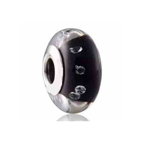 Charm Separador Cristal Burbujas Negras