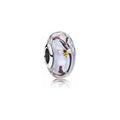 Charm Cristal Abeja y Flor Rosa