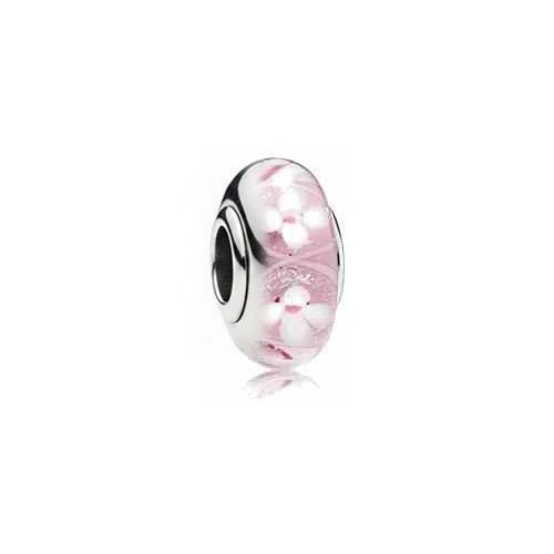 Charm Separador Flores Rosas Cristal