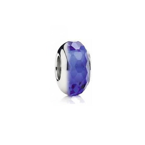 Charm Separador Cristal Azul Facetado