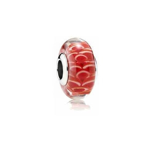 Charm Separador Cristal Rojo Escamas