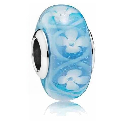 Charm Separador Cristal Azul Flores Verano
