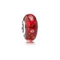 Charm Separador Cristal Rojo con Inclusiones y Circonitas