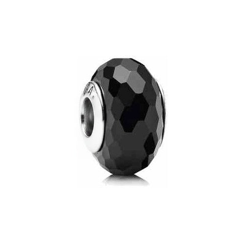 Charm Separador Cristal Negro Facetado