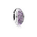 Charm Separador Cristal Morado con Diseño Intrincado