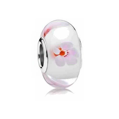 Charm Separador Flor de Cristal Rosa