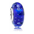 Charm Separador Cristal Azul Profundo con Circonitas