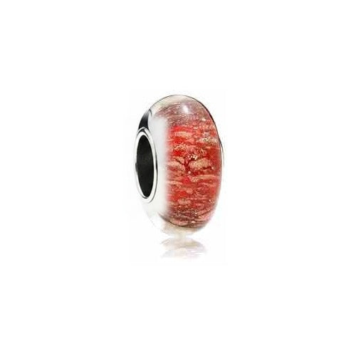 Charm Separador Cristal Rojo y plata