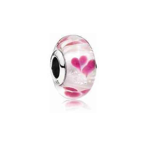 Charm Separador Corazones Rosas en Cristal
