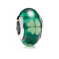 Charm Separador Trébol de Cristal Verde