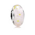 Charm Separador Cristal Flores Blancas y Amarillas