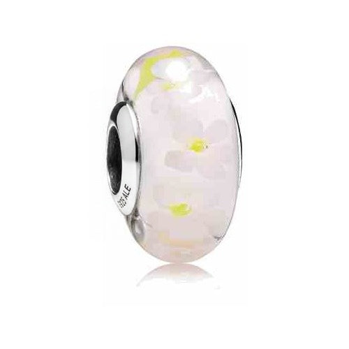 Charm Separador Cristal Flores Blancas y Amarillas