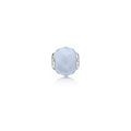 Charm Dije de Plata con Piedra Facetada Azul Claro