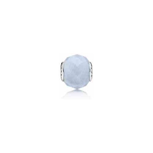 Charm Dije de Plata con Piedra Facetada Azul Claro