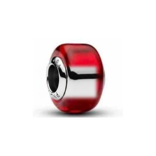 Charm Separador Cristal Rojo y Plata