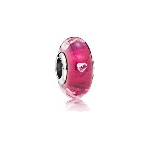 Charm Separador Corazón Rosa Brillante