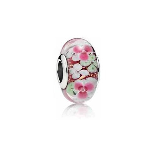 Charm Flor Maravilla de Cristal Rosa