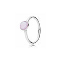 Anillo Plata C/Piedra Rosa Redonda