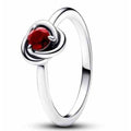 Anillo Infinito con Corazón Rojo