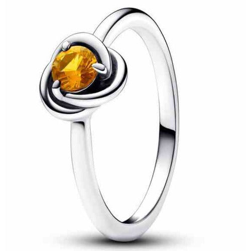 Anillo Infinito Dorado con Gema