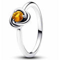 Anillo Infinito Nudo de Amor con Cristal Amarillo