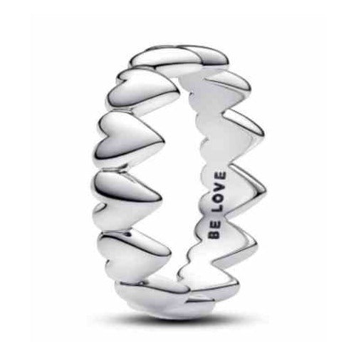 Anillo Be Love Corazones Plateado
