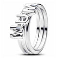 Anillo 'MUM' con 3 bandas y circonitas
