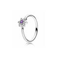 Anillo Flor Morada con Circonitas