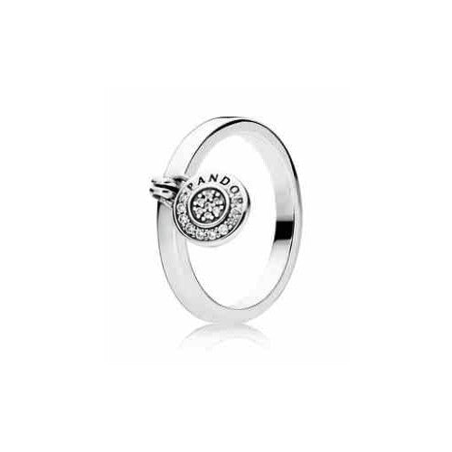 Anillo Tipo Pan con Dije Circular Brillante