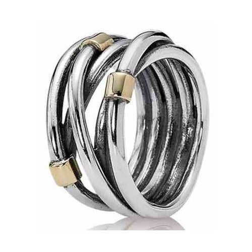 Anillo Multi-hilo Oro y Plata
