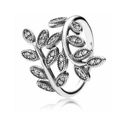 Anillo Hojas de Laurel Brillantes