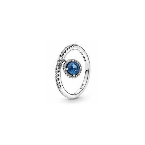 Anillo Infinito Azul con Circonitas