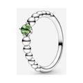 Anillo Tipo Pan Pavé de Perlas con Piedra Verde