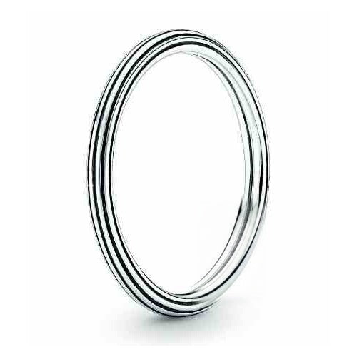 Anillo Doble Plateado Elegante