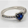 Anillo Corazón Azul Radiante S925 ALE