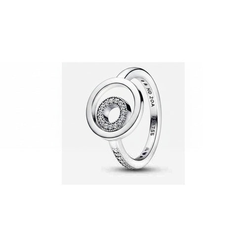 Anillo Doble Círculo Brillante Tipo Pan