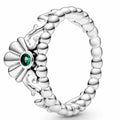 Anillo Flor de Margarita con Zirconia Verde