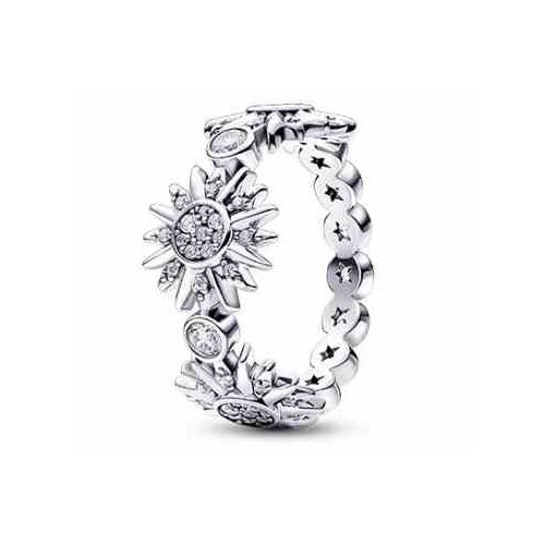 Anillo Sol Radiante con Circonitas