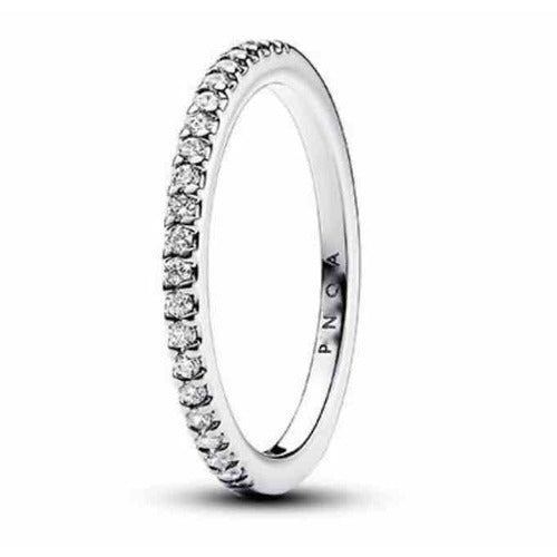 Anillo de Plata Brillante con Circonitas