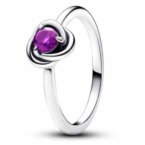 Anillo Nudo de Amor con Piedra Morada