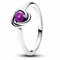 Anillo Nudo de Amor Violeta en Plata